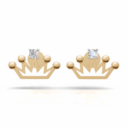 Princess Crown Earring - 18Kt Gold vermeil